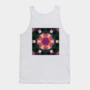 Retro Mandala Flower Pink Yellow and Purple Tank Top